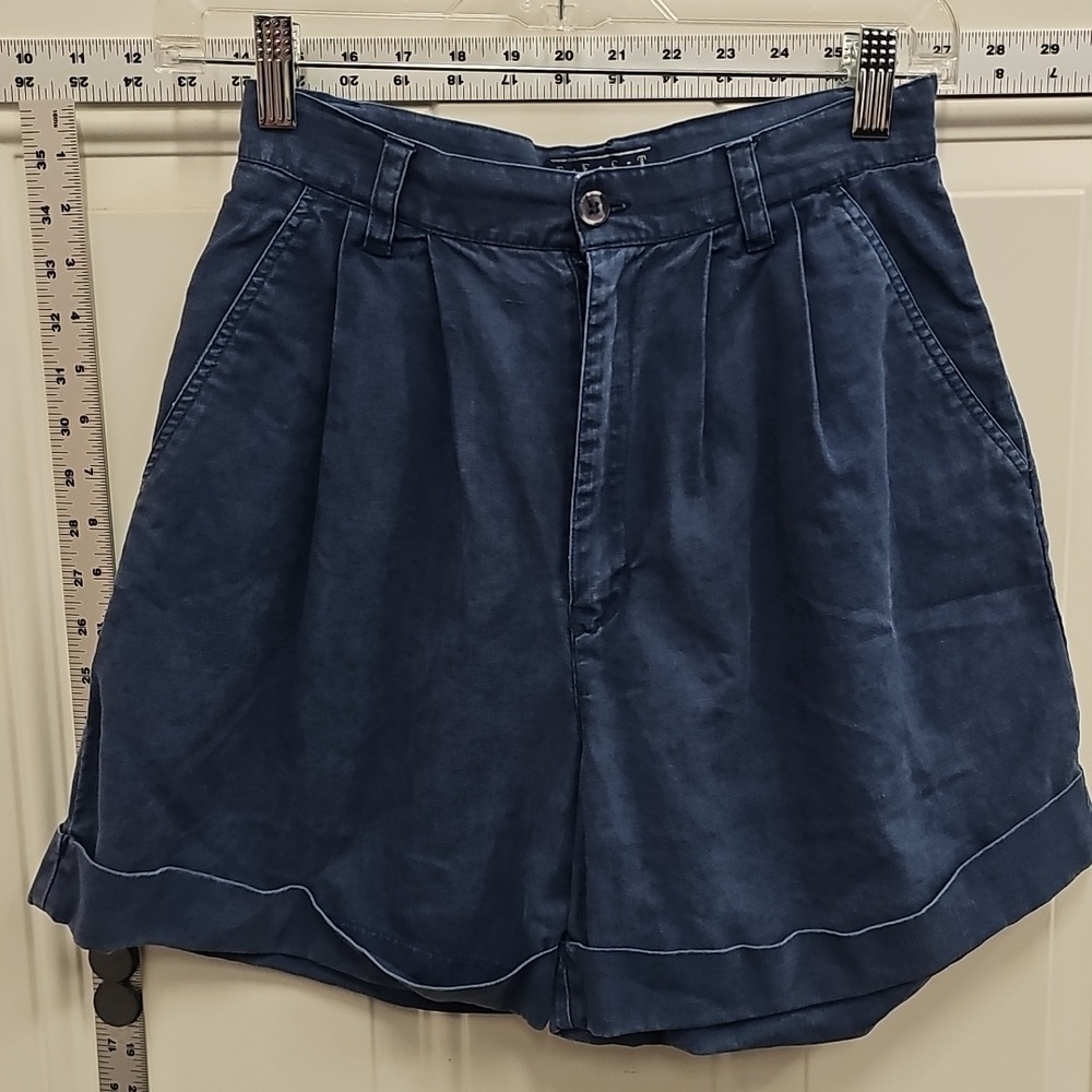 Blue, 90s, 80s, Retro, Casual, High-Waisted, Shorts, Travel, Summer, Nautical,
